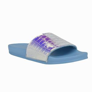 Nine West Sandbar Flat Slides - Silver/Blue - Ireland (IT6213589)